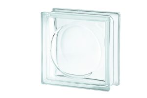 1908/L KLAR mönstrat glasblock Alpha