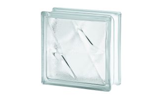 1908/S KLAR glasblock med mönster
